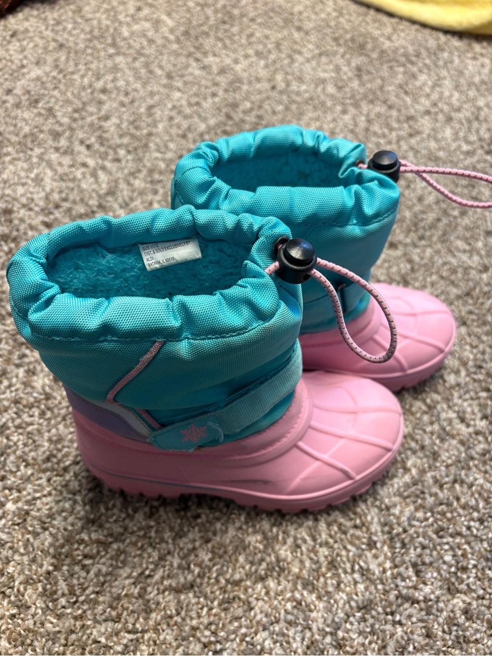 Kids Waterproof Snow Boots in Pink and Teal - Cozy Winter Rain & Snow Boots